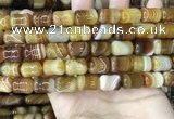 CAA4192 15.5 inches 11*15mm drum line agate gemstone beads