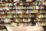 CAA4196 15.5 inches 9*14mm carved drum line agate gemstone beads