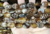 CAA4213 15.5 inches 13*18mm oval line agate beads wholesale