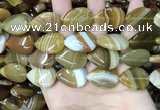 CAA4221 15.5 inches 18*25mm flat teardrop line agate beads wholesale