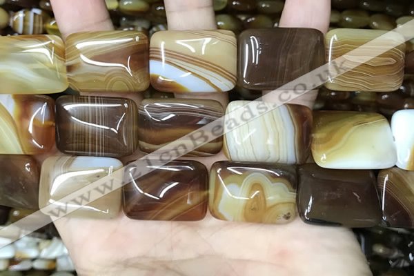 CAA4228 15.5 inches 18*25mm rectangle line agate beads wholesale