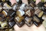 CAA4236 15.5 inches 20*20mm diamond line agate beads wholesale