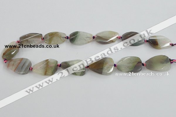 CAA427 22*30mm faceted & twisted teardrop agate druzy geode beads