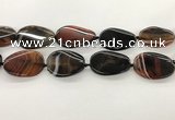 CAA4305 15.5 inches 30*40mm twisted oval line agate beads