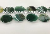 CAA4307 15.5 inches 30*40mm twisted oval line agate beads