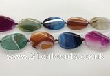 CAA4308 15.5 inches 30*40mm twisted oval line agate beads