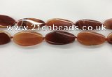 CAA4311 15.5 inches 25*50mm twisted oval line agate beads