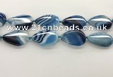 CAA4321 15.5 inches 30*40mm twisted oval line agate beads