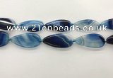 CAA4325 15.5 inches 25*50mm flat teardrop line agate beads