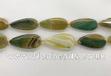 CAA4326 15.5 inches 25*50mm flat teardrop line agate beads