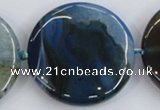 CAA433 15.5 inches 40mm flat round agate druzy geode beads