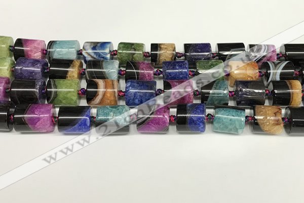 CAA4336 15.5 inches 14mm tube agate druzy geode beads wholesale