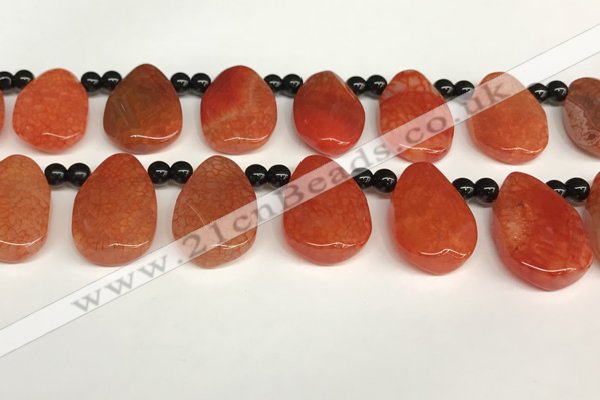 CAA4362 Top drilled 20*30mm freeform dragon veins agate beads