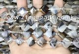 CAA4380 15.5 inches 12*12mm diamond Montana agate beads