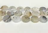 CAA4390 15.5 inches 25mm flat round Montana agate beads