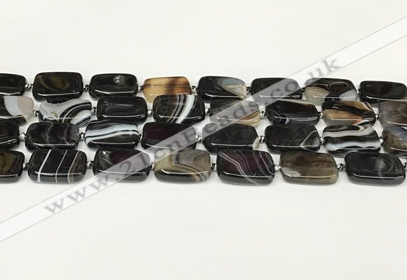 CAA4398 15.5 inches 15*20mm rectangle black banded agate beads