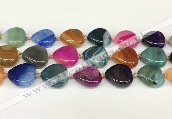 CAA4410 15.5 inches 20*20mm flat teardrop agate druzy geode beads