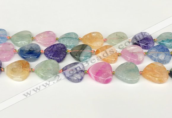 CAA4417 15.5 inches 20mm heart agate druzy geode beads