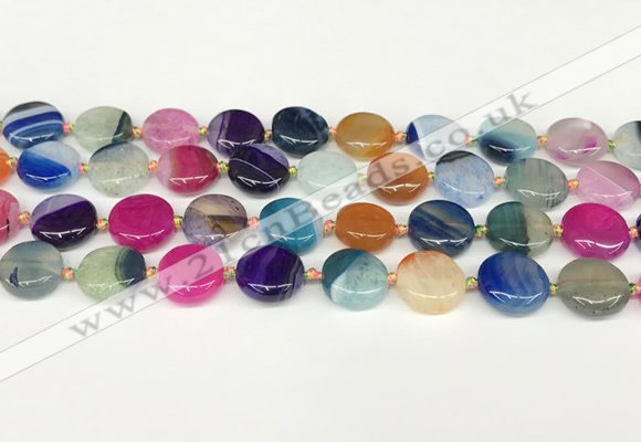 CAA4418 15.5 inches 14mm flat round agate druzy geode beads