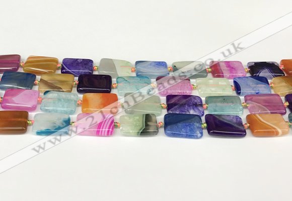 CAA4424 15.5 inches 13*18mm rectangle agate druzy geode beads