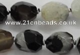 CAA443 15.5 inches 15*20mm faceted egg-shaped agate druzy geode beads