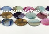 CAA4433 15.5 inches 25*35mm oval agate druzy geode beads