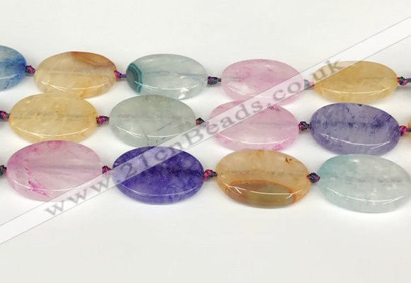 CAA4437 15.5 inches 25*35mm oval agate druzy geode beads