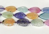 CAA4438 15.5 inches 25*35mm flat teardrop agate druzy geode beads