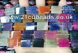 CAA4440 15.5 inches 12*16mm rectangle dragon veins agate beads