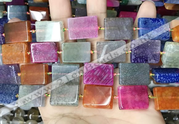 CAA4442 15.5 inches 15*20mm rectangle dragon veins agate beads