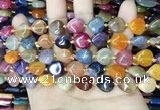 CAA4453 15.5 inches 12*12mm flat teardrop dragon veins agate beads