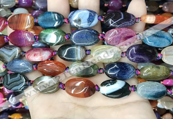 CAA4463 15.5 inches 13*20mm oval dragon veins agate beads