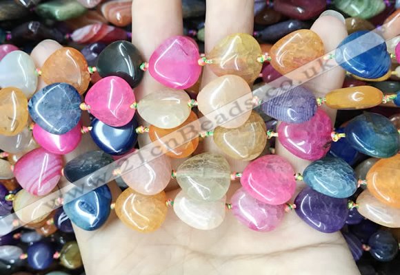 CAA4468 15.5 inches 16*16mm flat teardrop dragon veins agate beads