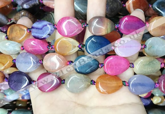 CAA4475 15.5 inches 15*20mm flat teardrop dragon veins agate beads