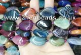 CAA4478 15.5 inches 18*25mm flat teardrop dragon veins agate beads