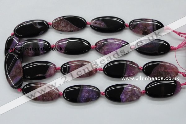 CAA448 15.5 inches 20*40mm oval agate druzy geode gemstone beads