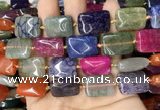 CAA4480 15.5 inches 15*20mm rectangle dragon veins agate beads