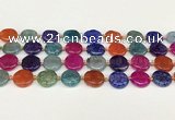 CAA4490 15.5 inches 16mm flat round dragon veins agate beads