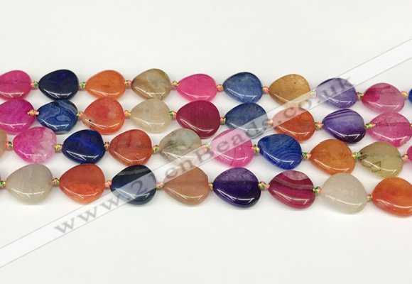 CAA4500 15.5 inches 16*16mm flat teardrop dragon veins agate beads