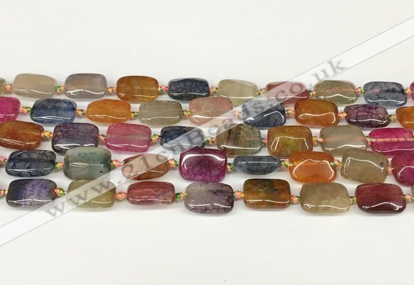 CAA4502 15.5 inches 10*14mm rectangle dragon veins agate beads