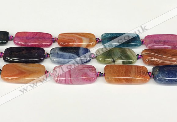 CAA4506 15.5 inches 13*30mm rectangle dragon veins agate beads