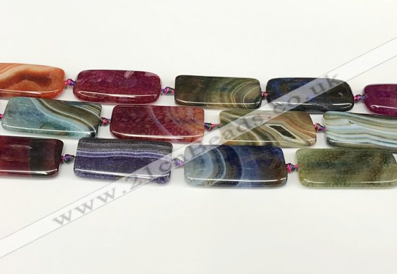 CAA4507 15.5 inches 20*40mm rectangle dragon veins agate beads