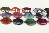 CAA4515 15.5 inches 22*30mm oval dragon veins agate beads