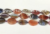 CAA4523 15.5 inches 20*26mm twisted oval dragon veins agate beads