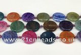 CAA4528 15.5 inches 25mm flat round dragon veins agate beads