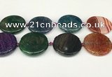 CAA4530 15.5 inches 35mm flat round dragon veins agate beads