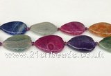 CAA4532 15.5 inches 25*35mm flat teardrop dragon veins agate beads