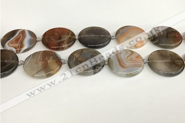 CAA4551 15.5 inches 30mm flat round banded agate beads wholesale