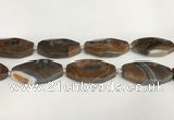 CAA4554 15.5 inches 22*42mm octagonal banded agate beads wholesale