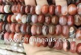 CAA4565 15.5 inches 8*13mm - 8*14mm rondelle south red agate beads